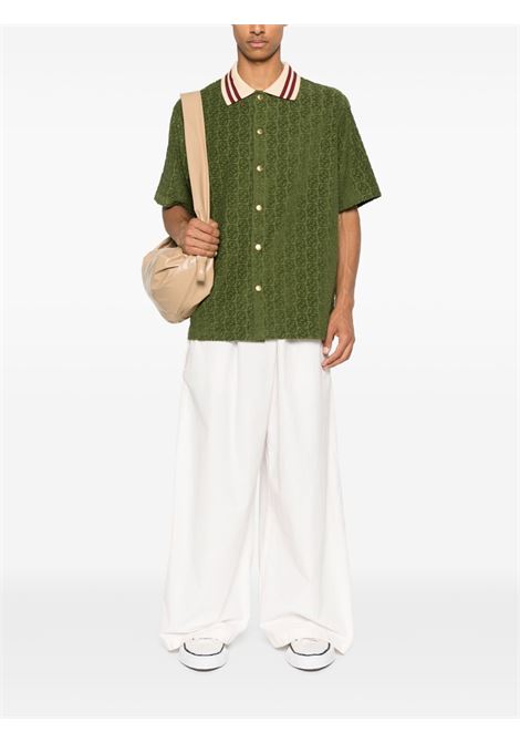 Camicia con colletto a contrasto in verde Drole de monsieur - uomo DROLE DE MONSIEUR | SH221CO201DGN